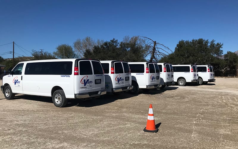 Vanpool Vans in designated parking on-premise